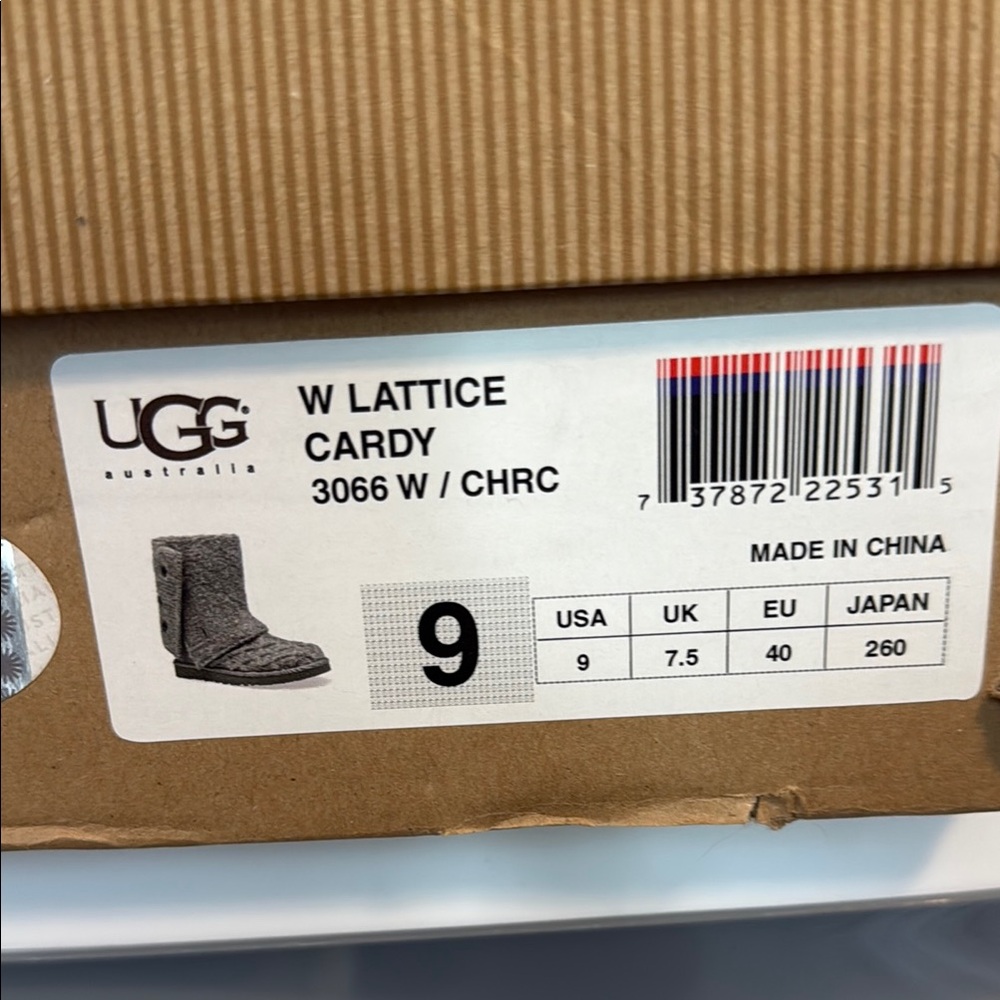 UGG Charcoal Lattice Cardy Boots
